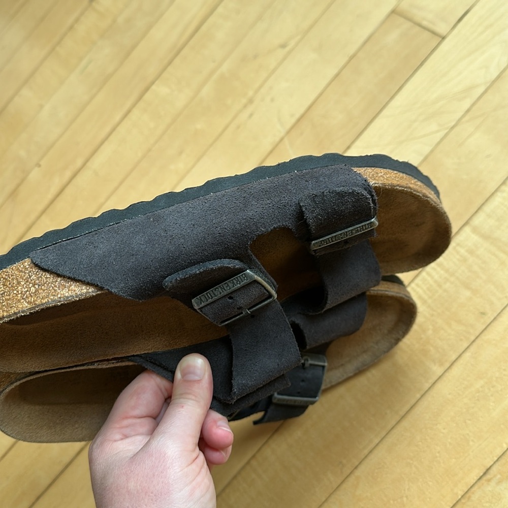 Birkenstock • Brown Suede Sandals Size 7 or 38 Narrow - Picture 9 of 10